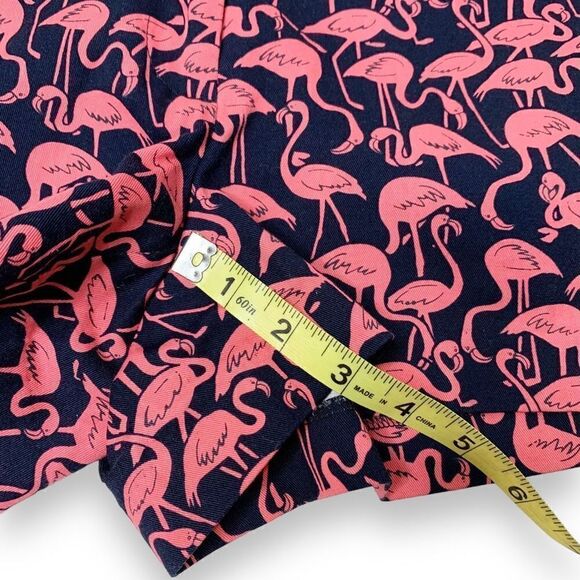 J. Crew Factory Pink Flamingo Print Navy Chino Shorts Women’s Size 0 - Picture 8 of 8